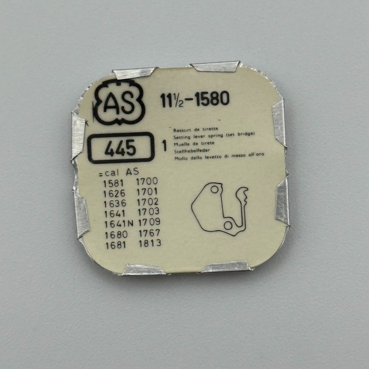 AS 1580 Setting Lever Spring - 11 1/2 - 445 - New Old Stock - Watch Parts