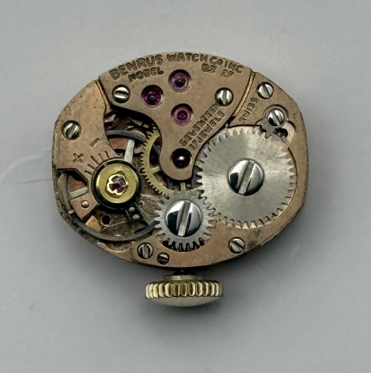 AS 1491 Watch Movement Running A. Schild Benrus DZ 2F 17 Jewels Swiss Parts 13mm