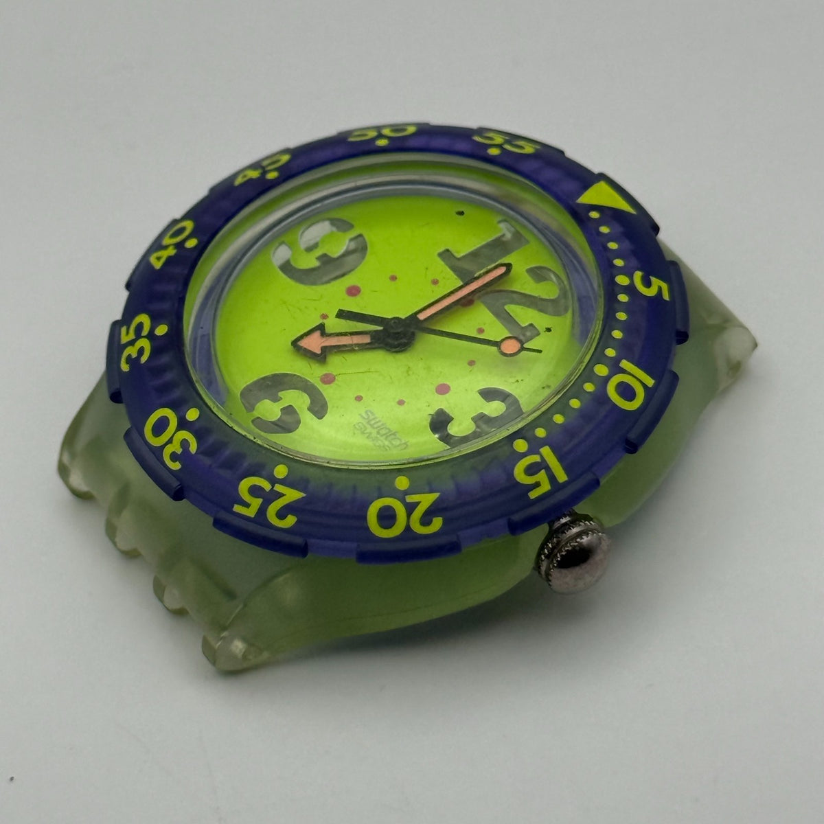 Vintage Swatch Scuba 200 Watch SDN103 Spray Up 1992 ETA Quartz Swiss 40mm Parts 
