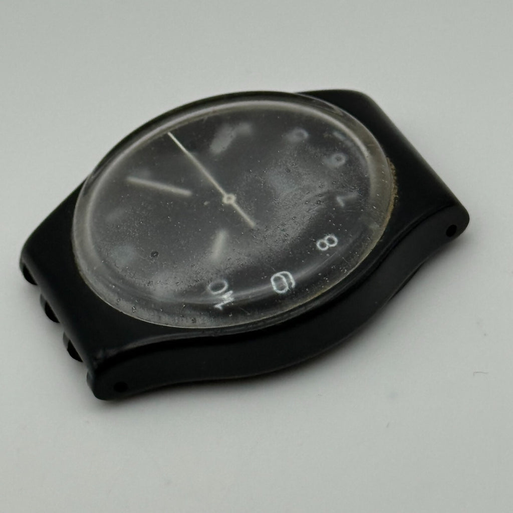 33mm Vintage 1996 Swatch Black Dial Plastic Quartz Watch UNTESTED PARTS REPAIR