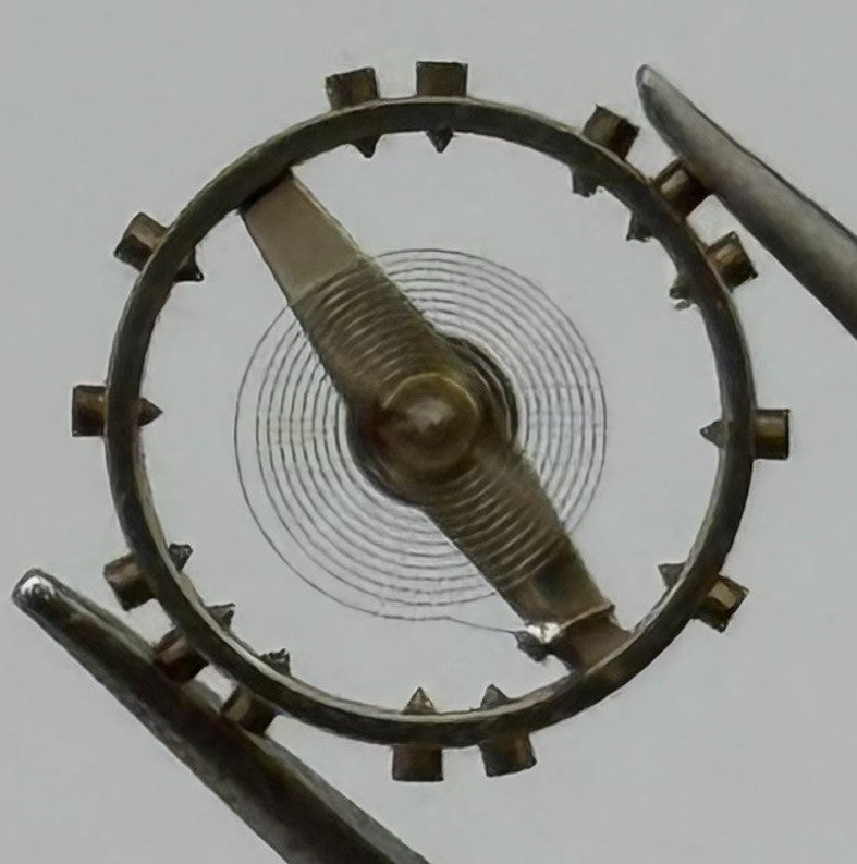 FHF 63 Balance Wheel Complete And Spring Progress Watch Movement Parts NOS