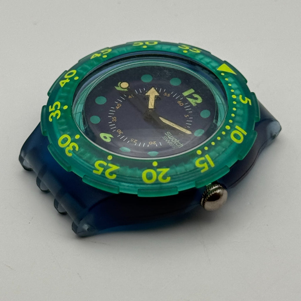 Vintage Swatch Scuba 200 Watch SDN100 Blue Moon 1990 ETA Quartz Swiss 40mm Parts