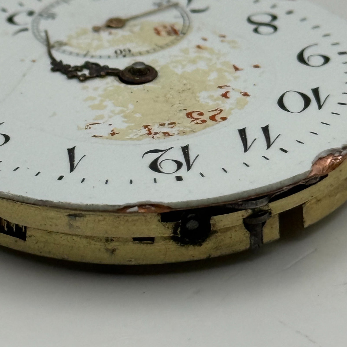 ABC Pocket Watch Movement Running Open Face 24 Hour Dial Parts Repair 40mm