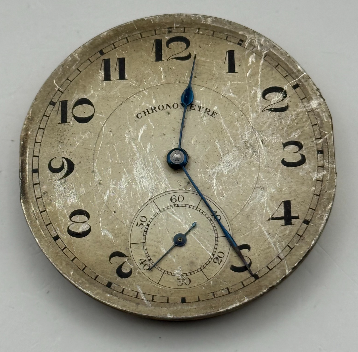 Chronometre Pocket Watch Movement Hunter Sub Seconds Manual Wind Parts 40.5mm