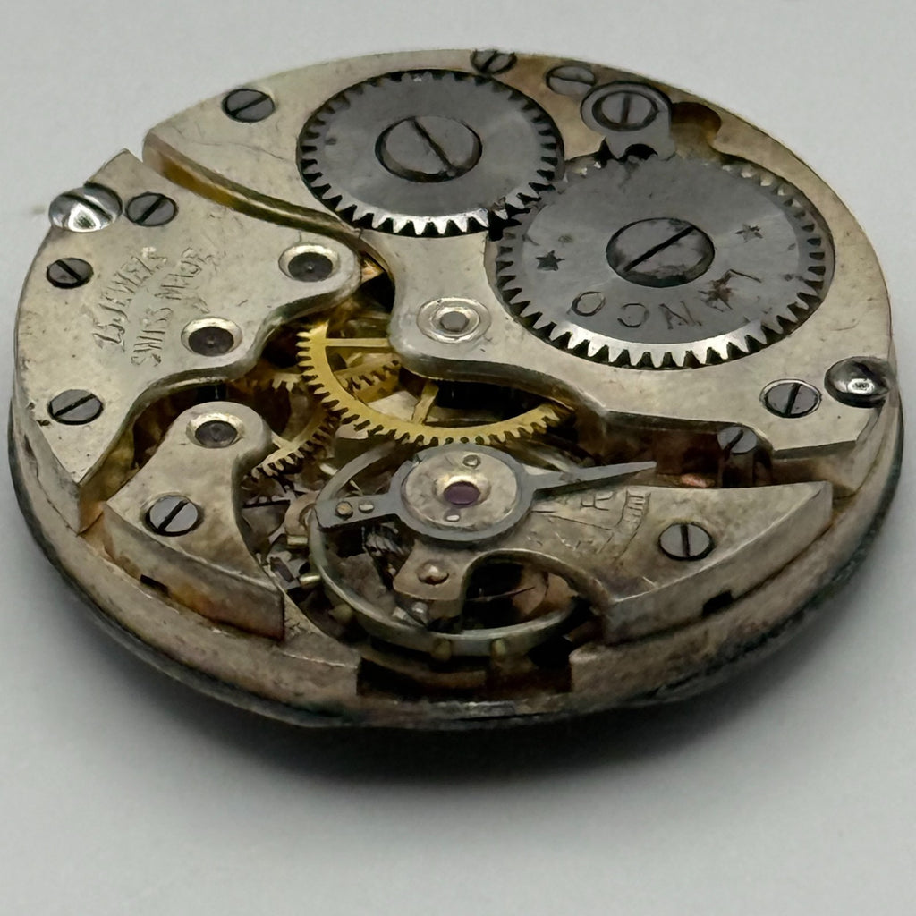 Lanco Watch Movement 15 Jewels Swiss Manual Wind Vintage Parts Repair 23.6mm