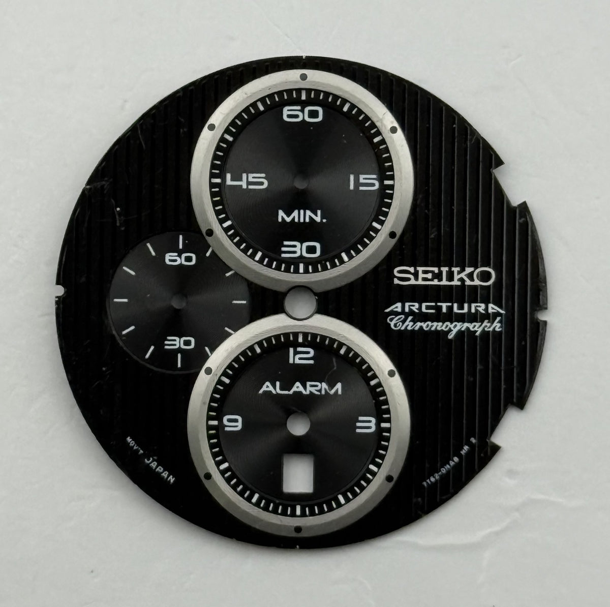 Seiko 7162-0MA8 Watch Dial Arctura Chronograph Black Spare Parts Repair 29.4mm
