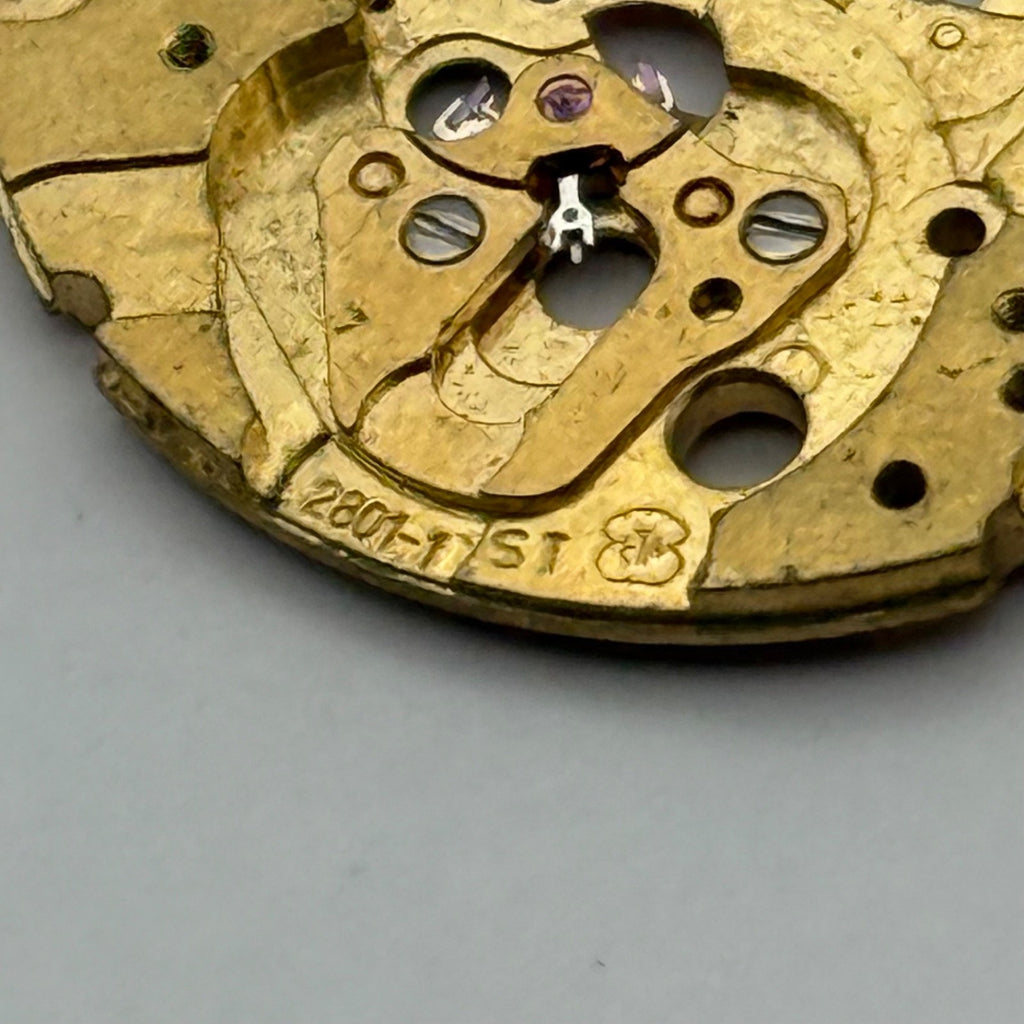 ETA 2801-1 ST Watch Movement - Main Plate - For Parts / Repair - 25.9mm