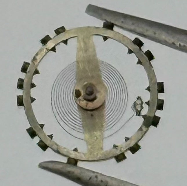 FHF 159 Balance Wheel Complete And Spring 3-10 Renata 190 M Watch Movement Parts