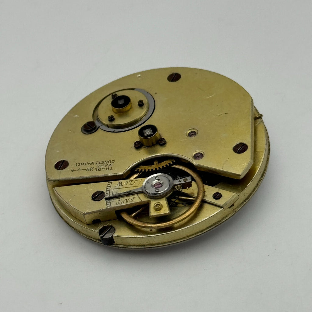 Trade Mark Consti Mathey Antique Key Wound Pocket Watch Movement Parts 40.5mm