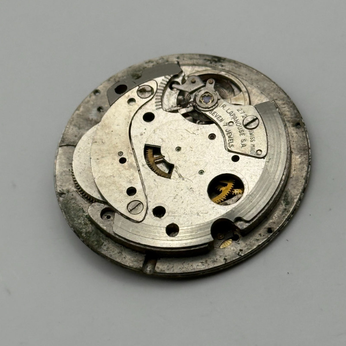 Rego 272 Watch Movement - R.A. Lapanouse 7 Jewels - For Parts / Repair - 27mm