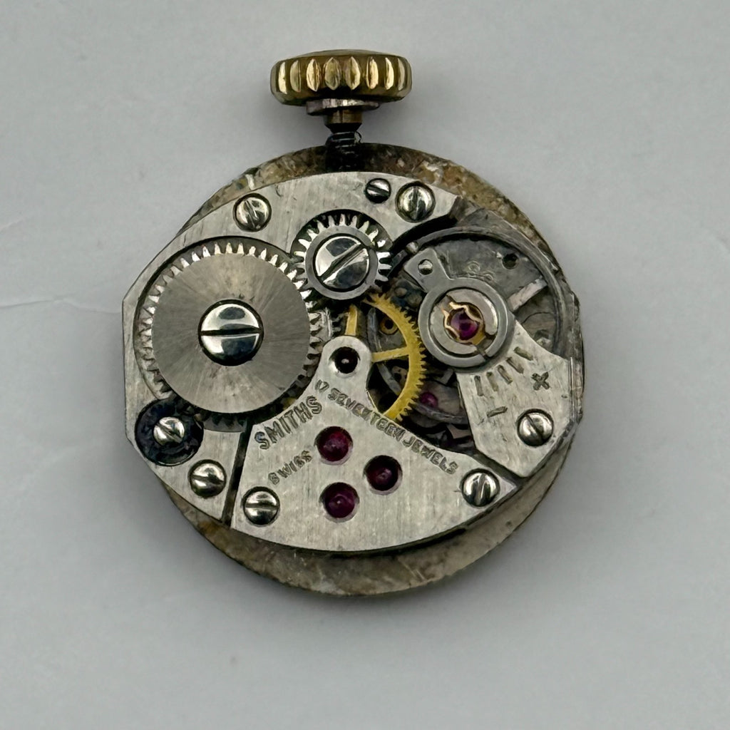 FE 68E4 Watch Movement Smiths 17 Jewels Swiss Manual Wind Parts Repair 13.1mm