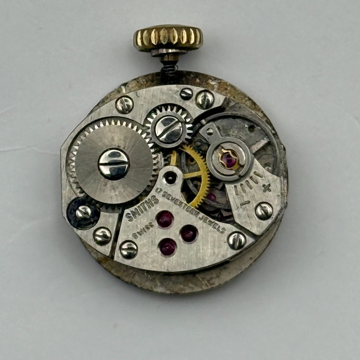 FE 68E4 Watch Movement Smiths 17 Jewels Swiss Manual Wind Parts Repair 13.1mm