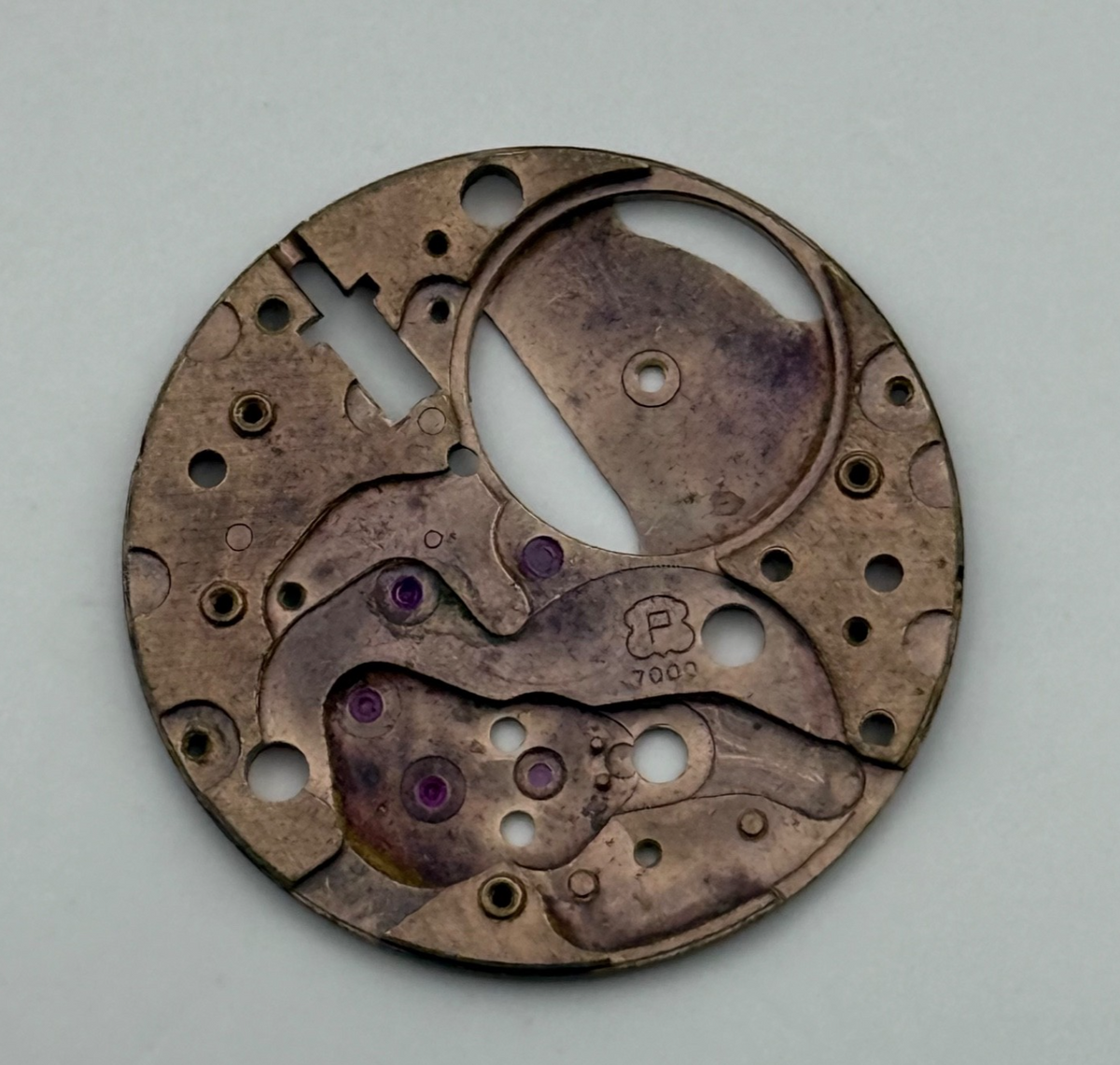Peseux P 7000 Watch Movement - Main Plate - For Parts / Repair - 23.6mm