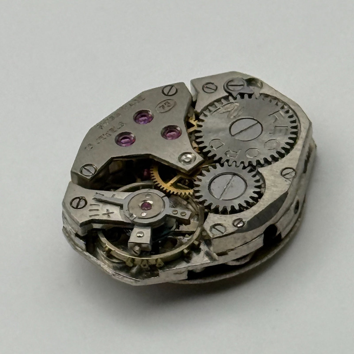 Record 75 Watch Movement Josmar 15 Jewels Swiss Manual Wind Parts Repair 15.2mm