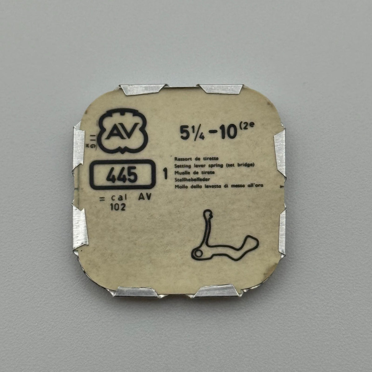 AV 10 Setting Lever Spring - 5 1/4 - 445 - New Old Stock - Watch Parts