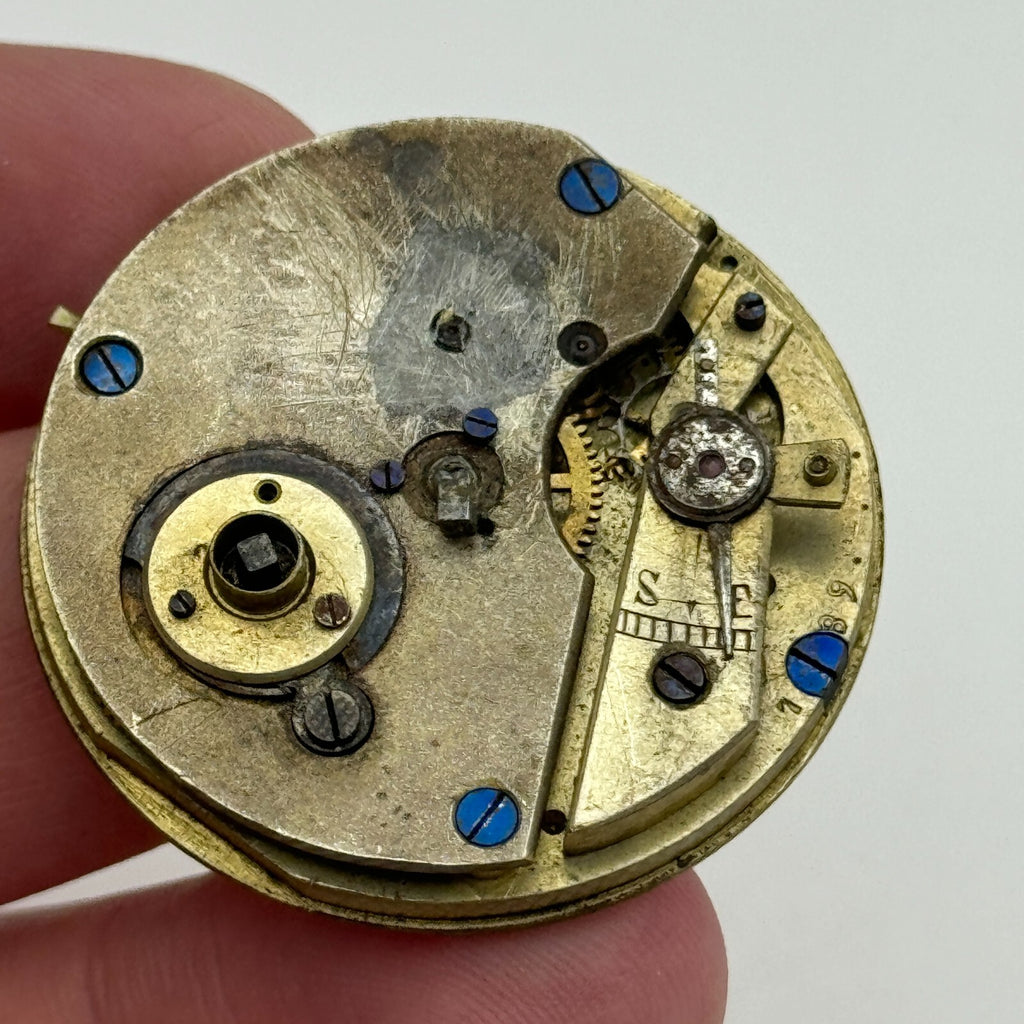 Antique Pocket Watch Movement Key Wound Parts Repair Spares 36.2mm