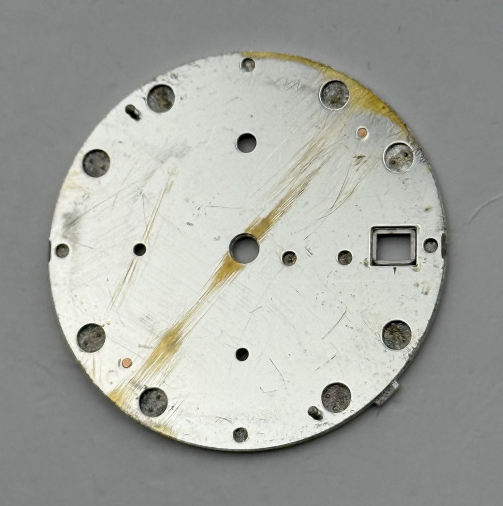 Seiko Watch Dial Chronograph Alarm 50M Silver Japan Spare Parts Repair 27.5mm