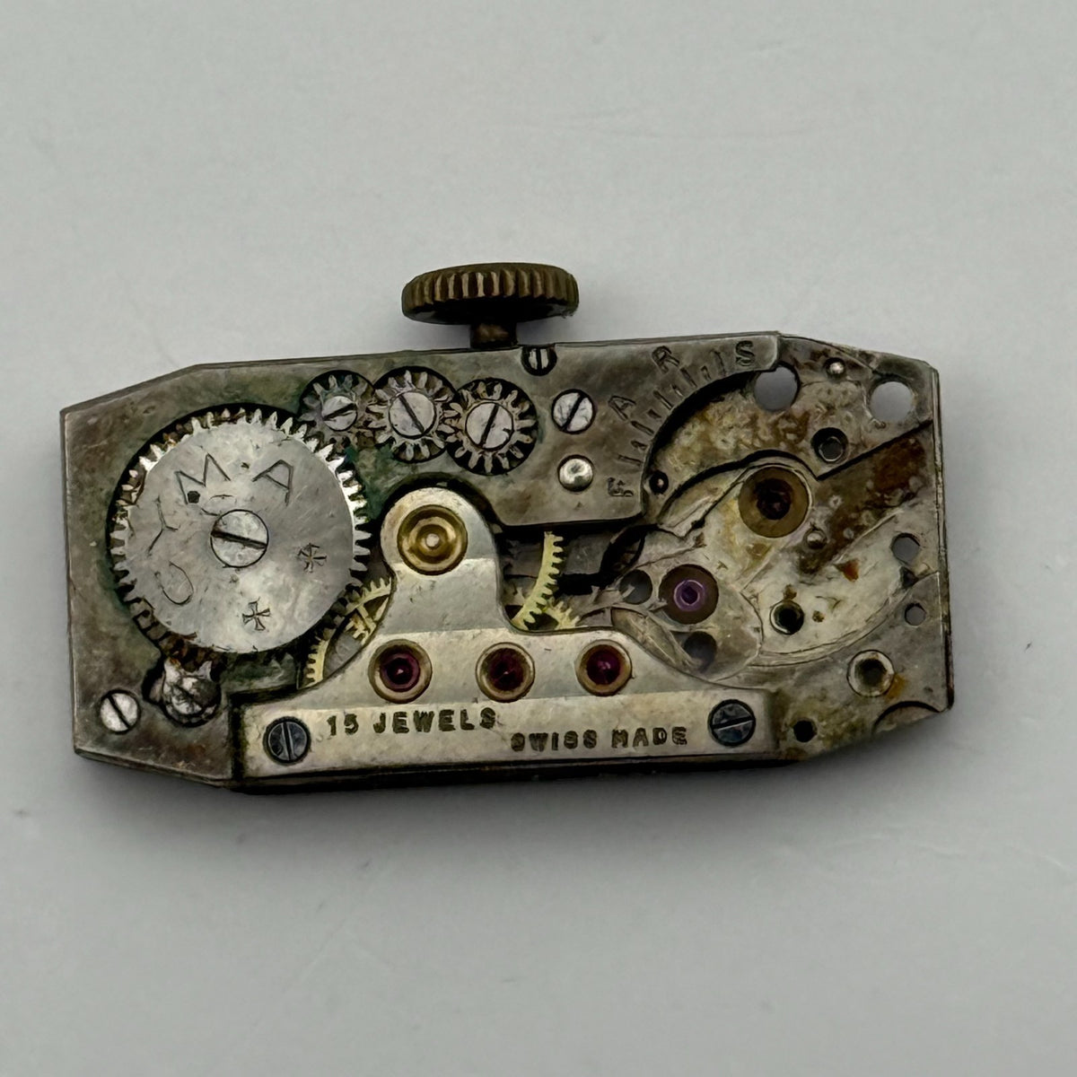 Cyma Watch Movement Ladies 15 Jewels Swiss Manual Wind Vintage Parts Repair 12mm
