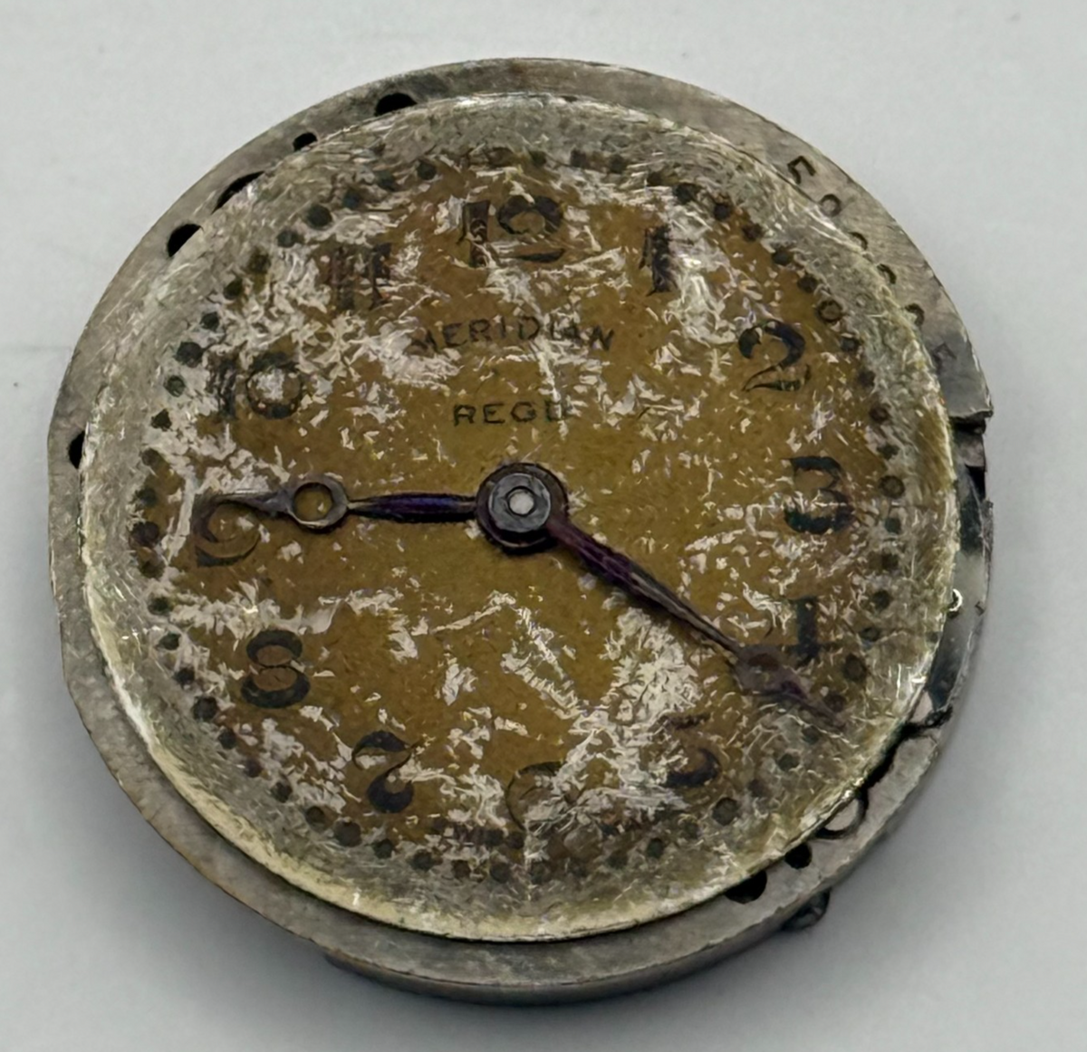 Meridian Regd Watch Movement 15 Jewels 6 Adjustments Manual Wind Parts 23.6mm