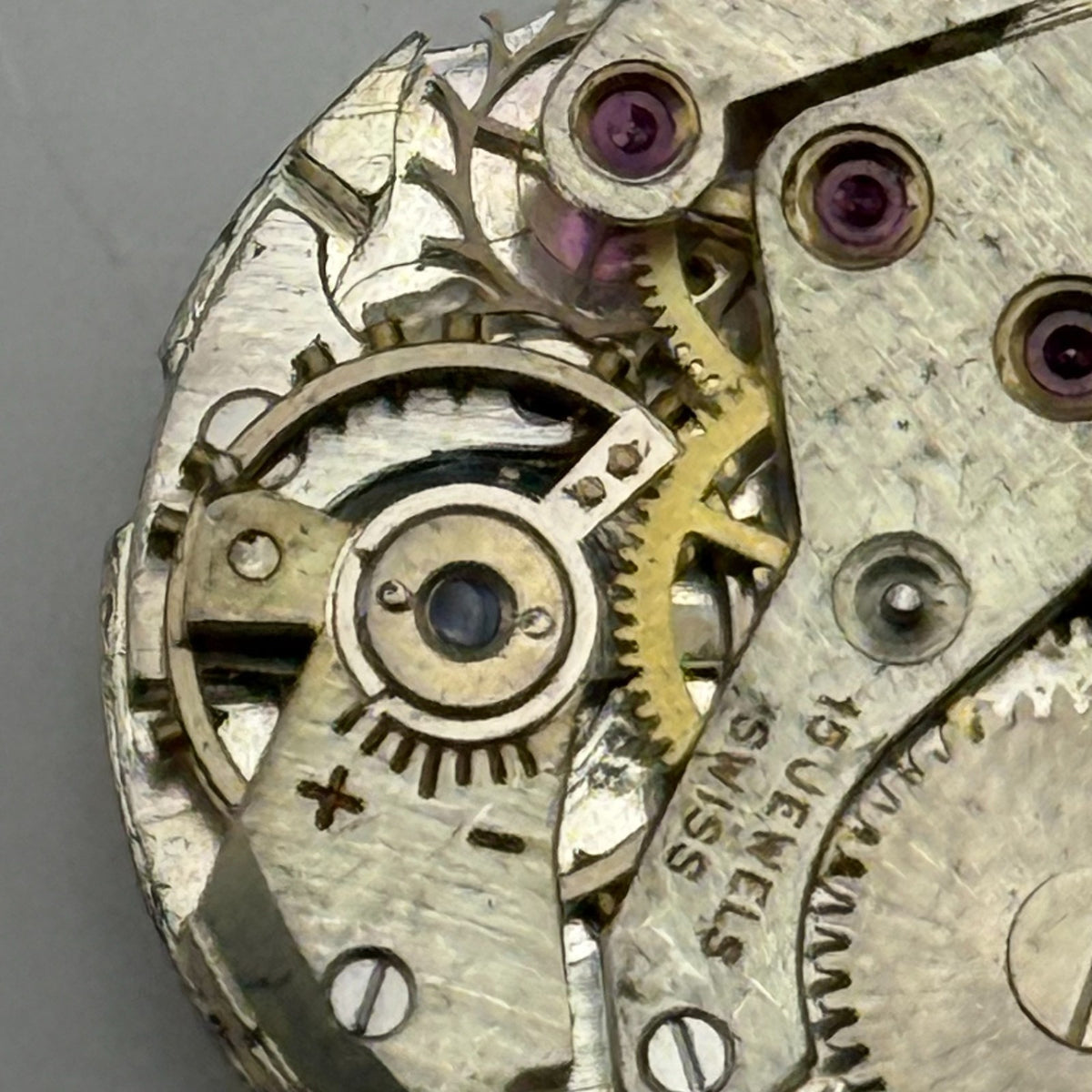 Technos Watch Movement 15 Jewels Swiss Manual Wind Vintage Parts Repair 19.6mm