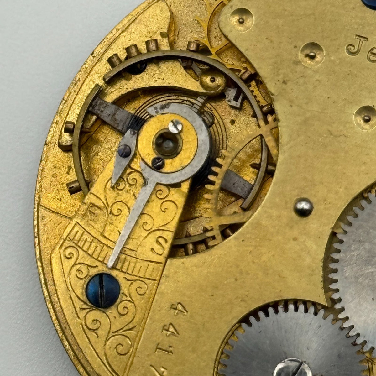 Swiss Lever Pocket Watch Movement - W&E Terry Manchester - Parts / Repair 43.1mm