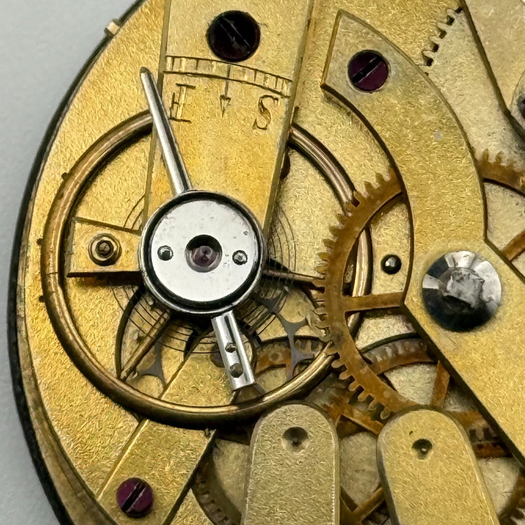 Cylinder Pocket Watch Movement - Unidentified - Antique Parts / Repair - 37.3mm