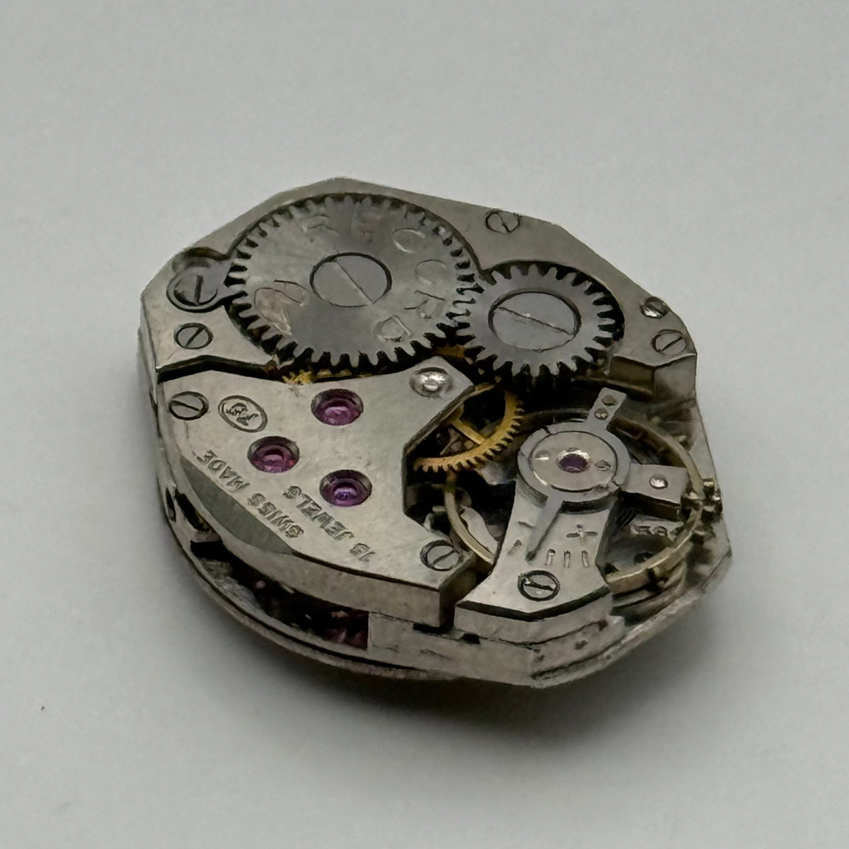 Record 75 Watch Movement Josmar 15 Jewels Swiss Manual Wind Parts Repair 15.2mm