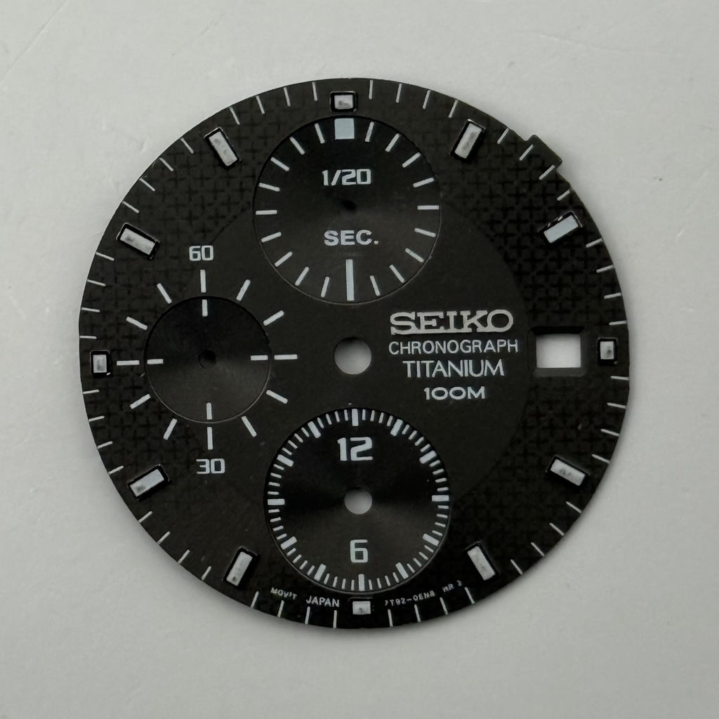 Seiko 7T92-0EN8 Watch Dial Chronograph Titanium 100M Spare Parts Repair 27.4mm