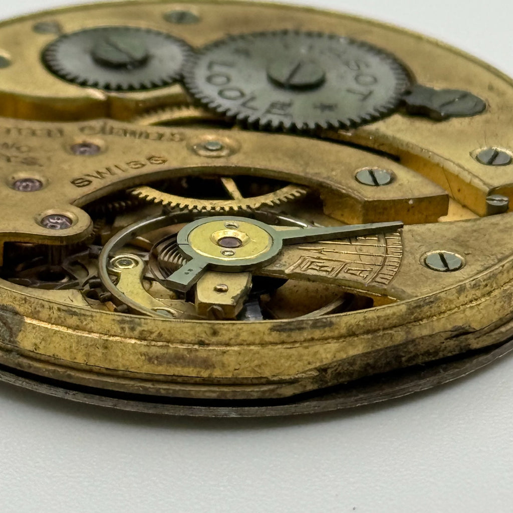 Swiss Lever Pocket Watch Movement - Tissot 18''' Hunter - Parts / Repair 41.4mm