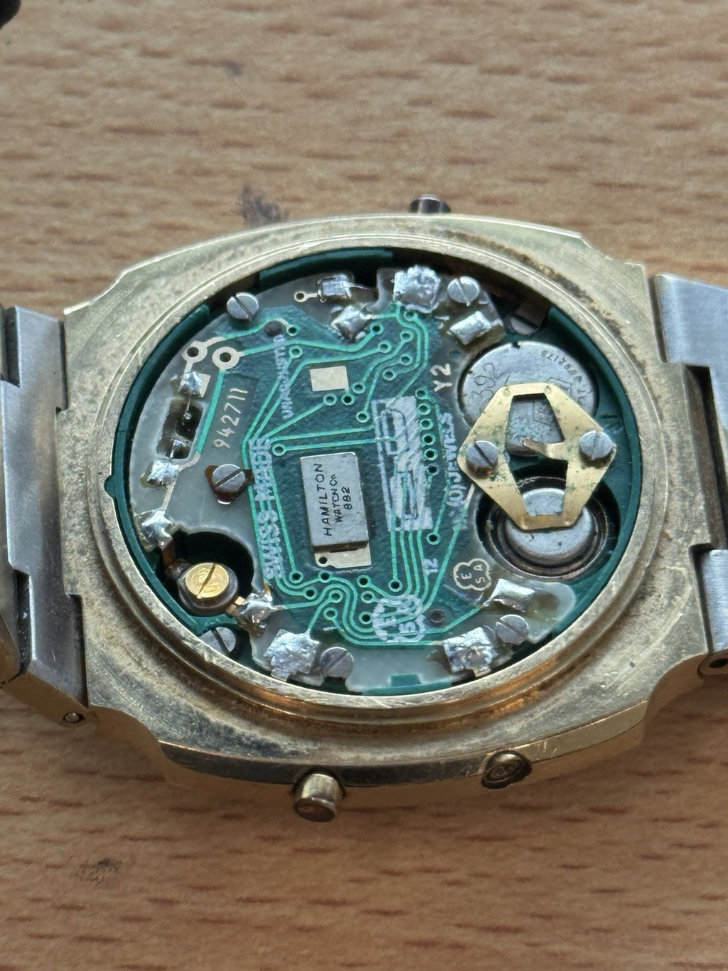 ESA 942.711 Hamilton Digital Watch Chronograph Quartz Vintage For Parts / Repair