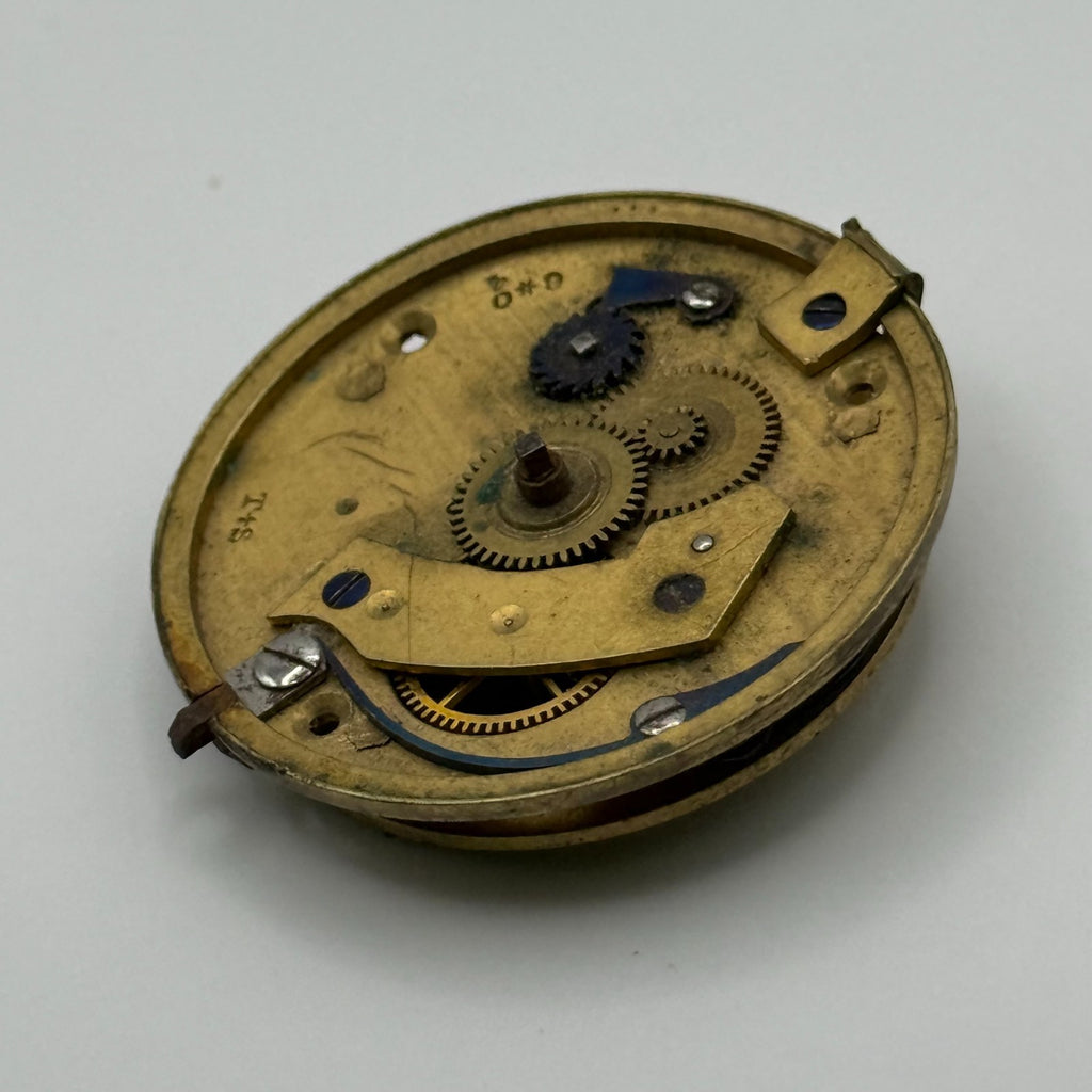 English Lever Fusee Pocket Watch Movement - G.H. Roc Cambridge - Parts / Repair