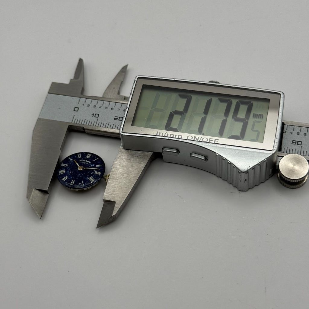 FHF 34-21 Watch Movement - Rotary Blue Dial Ladies 17.2m - For Parts / Repair
