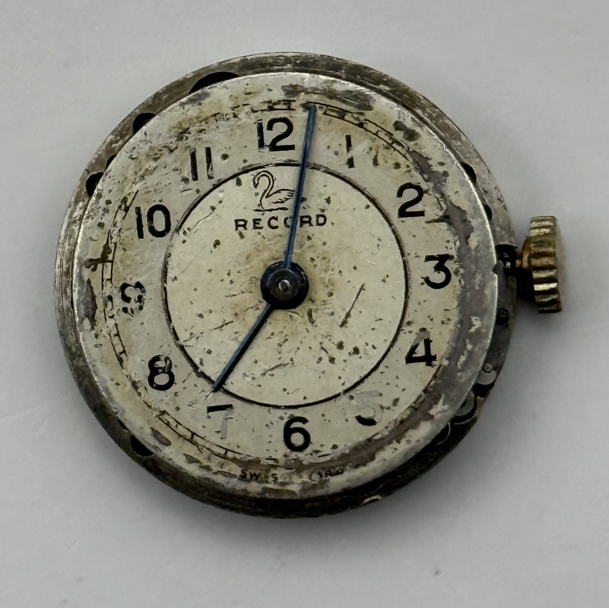 Record Watch Movement 15 Jewels Swiss Vintage Manual Wind Parts Repair 19.6mm