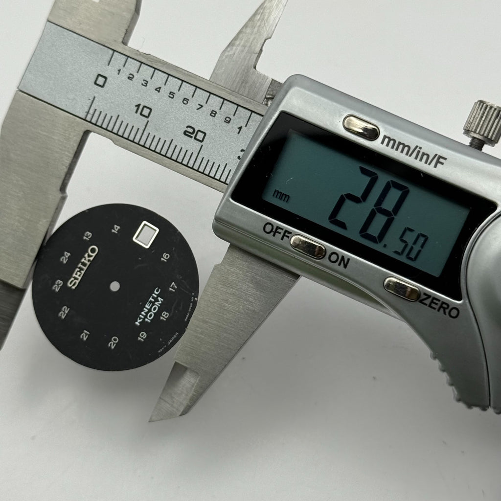 Seiko 5M62-0A09 Watch Dial Kinetic 100M Black Vintage Spare Parts Repair 28.5mm