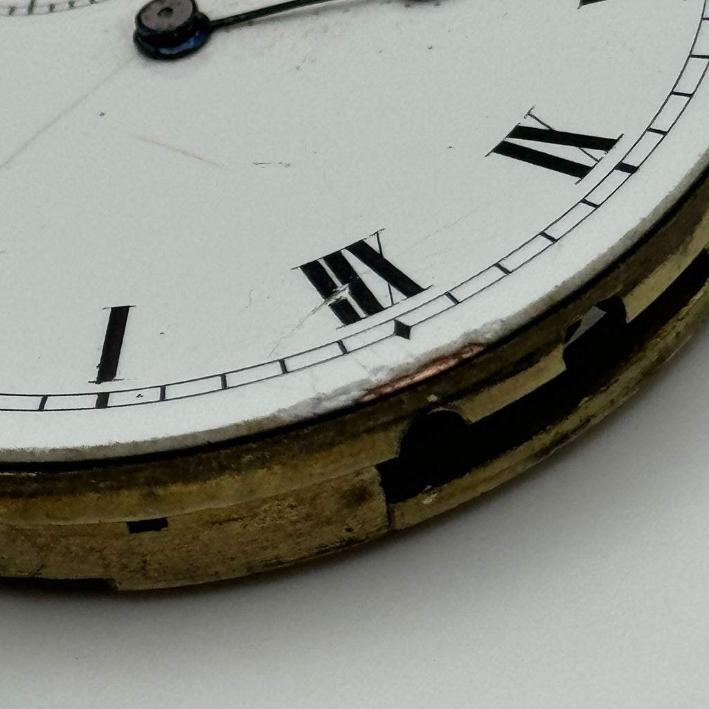 Open Face Unidentified Swiss Pocket Watch Movement Parts Repair Spares 43.2mm