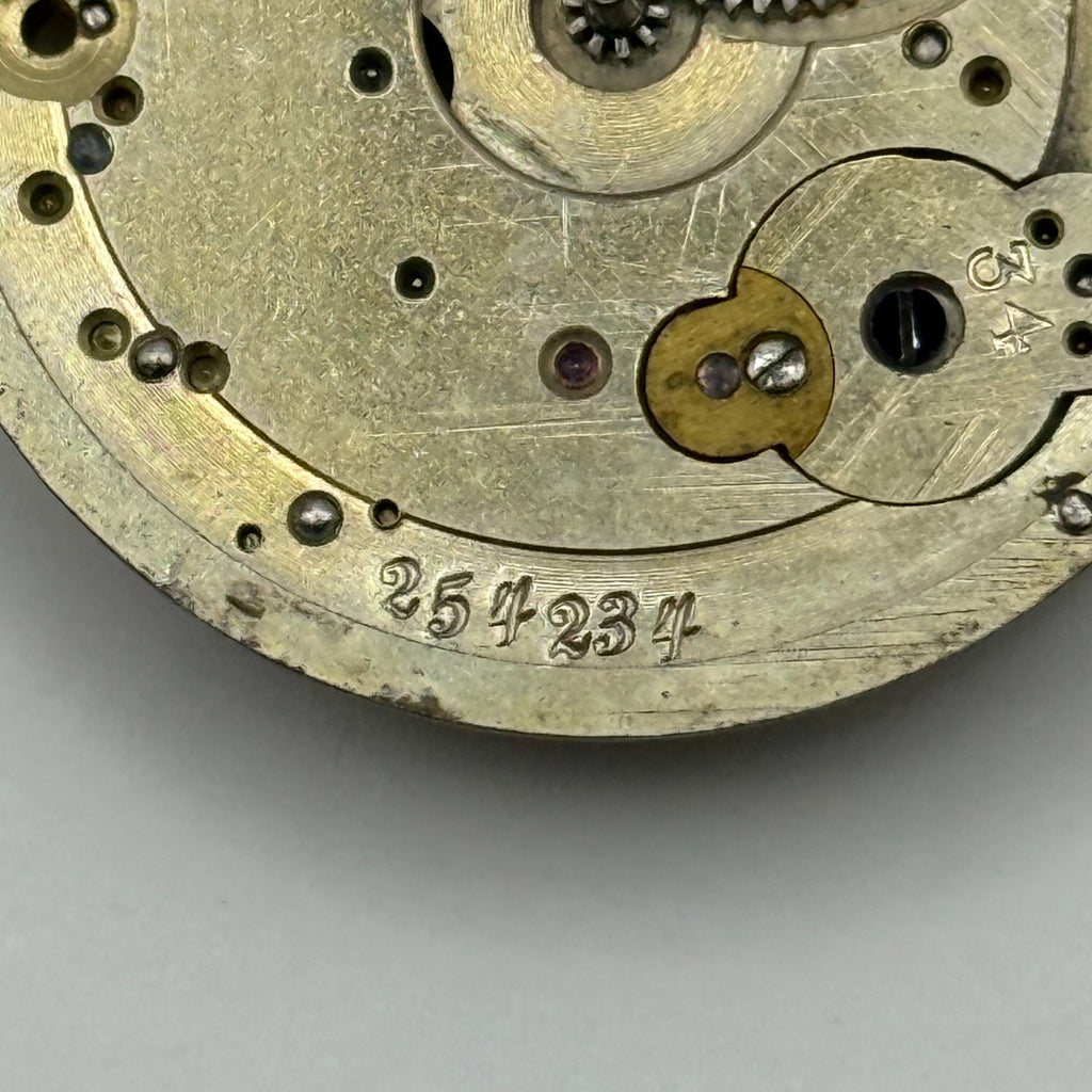Cylinder Escapement Pocket Watch Movement - Unidentified - Parts / Repair 33.9mm