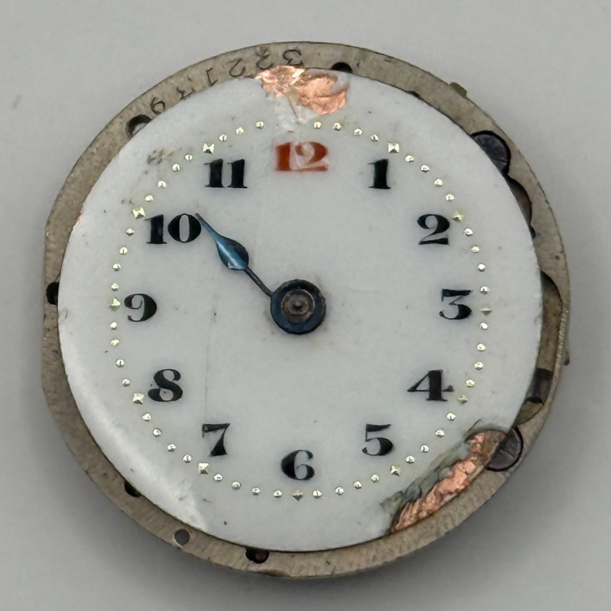 Red 12 Watch Movement - 15 Jewels - For Parts / Repair - 23.3mm
