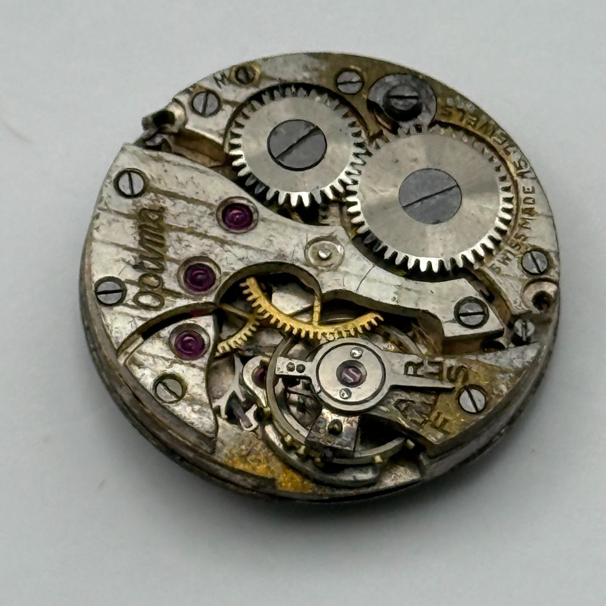 Optima Watch Movement 15 Jewels Swiss Subseconds Manual Wind Parts Repair 19.6mm