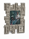 To The Best Father Miniature Clock & Photo Frame Silver Brand New