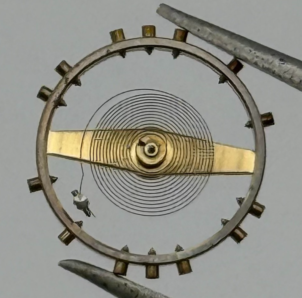 FHF 28 Balance Wheel Complete And Spring Renata 345 M Watch Movement Parts NOS