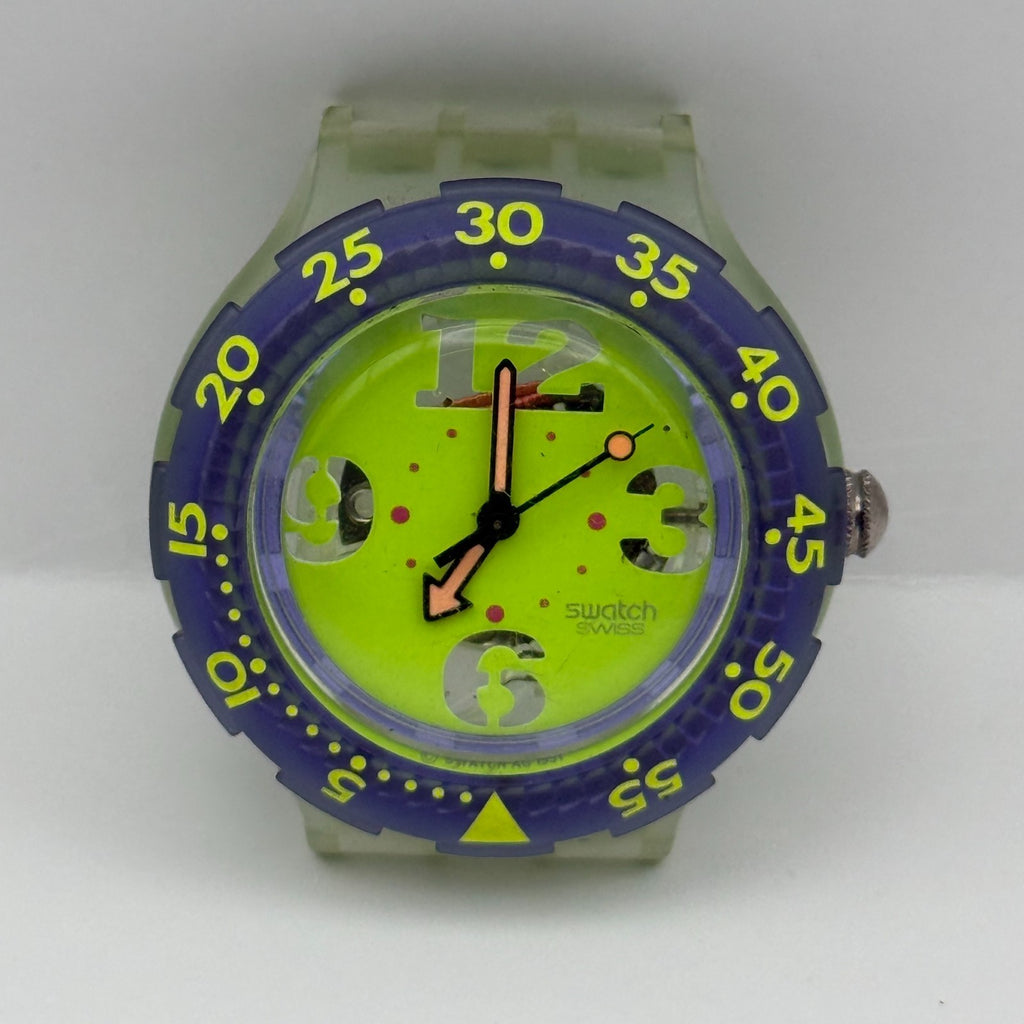Vintage Swatch Scuba 200 Watch SDN103 Spray Up 1992 ETA Quartz Swiss 40mm Parts 