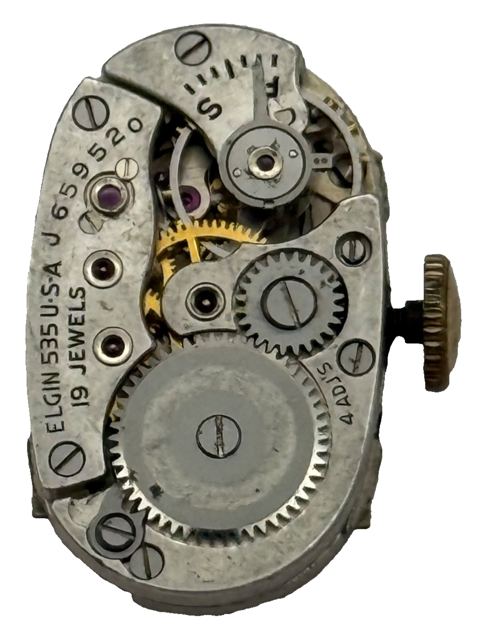 Lady Elgin Grade 535 Model 2 Watch Movement 1948 American Parts Repair 21/0s 