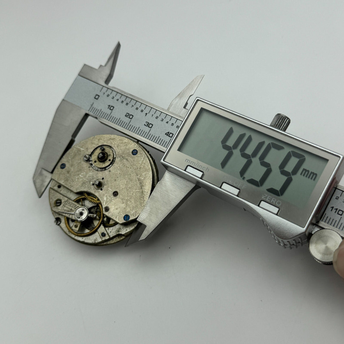 Antique Key Wound Roman Numerals Pocket Watch Movement Dial Parts Repair 47.5mm