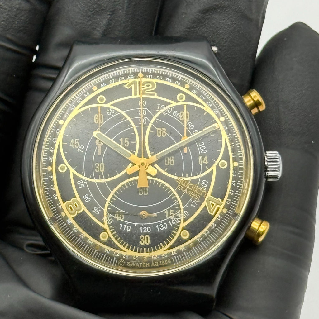 Vintage Swatch Chrono Watch SCB113 Count 1994 ETA Quartz Swiss 40mm Parts Repair