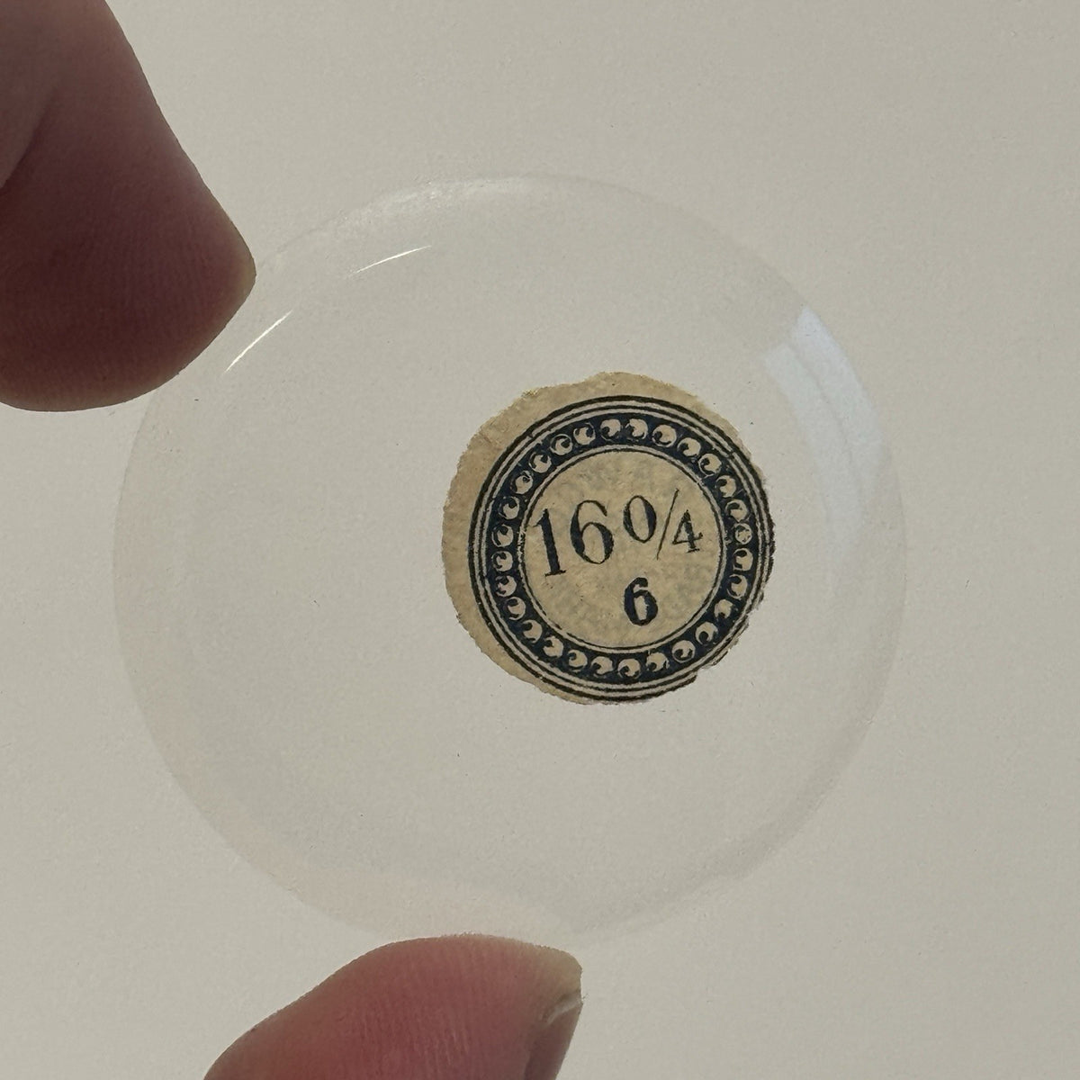 40mm Pocket Watch Glass / Crystal - 16 0/4 - 6 - 1.8mm Height - Rawco - Antique