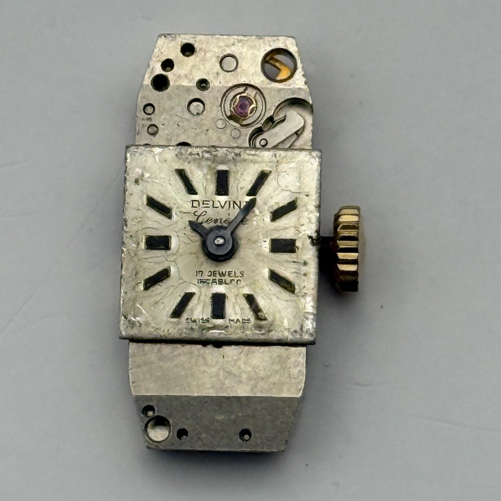 FHF 59-21 Watch Movement Delvina Swiss 17 Jewels Manual Wind Parts Repair 9mm