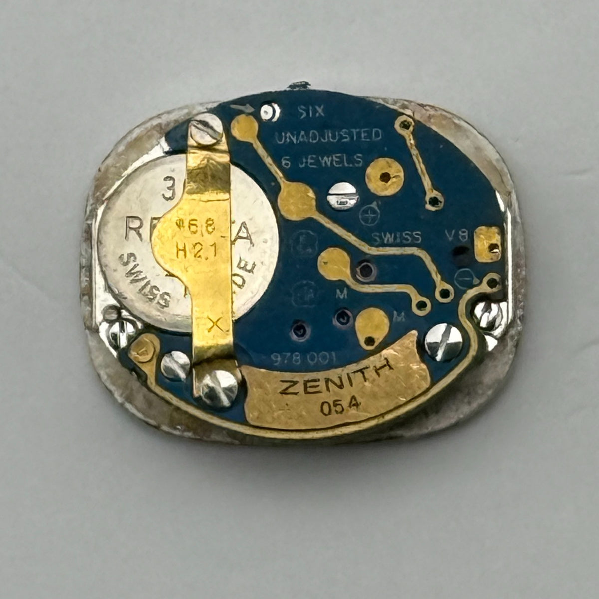 Zenith 05.4 Watch Movement Quartz UNTESTED 6 Jewels Swiss Parts Repair 12.8mm