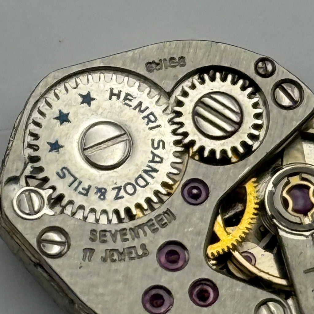 FHF 69 Watch Movement Everite 17 Jewels Swiss Manual Wind Parts Repair 15.3mm