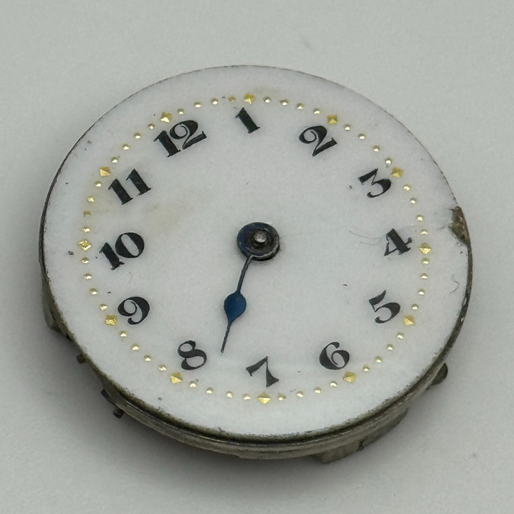 Porcelain Dial Watch Movement Swiss 15 Jewels Manual Wind Parts 23.7mm 