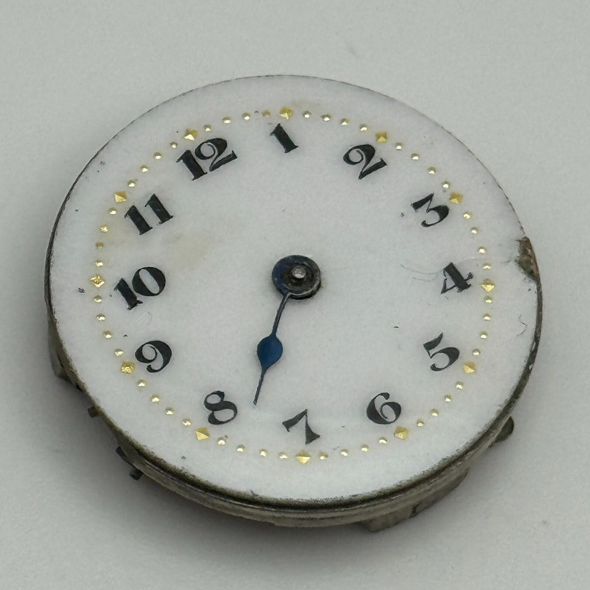 Porcelain Dial Watch Movement Swiss 15 Jewels Manual Wind Parts 23.7mm 